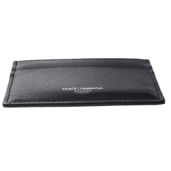 Pre Owned Dolce & Gabbana Black Leather Card Holder