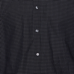 Pre Owned Dolce & Gabbana Black Polka Dot Jacquard Cotton David Shirt XL