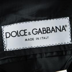 Pre Owned Dolce & Gabbana Black Wool Velcro Closure Detail Regular Fit Suit XXL