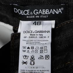 Pre Owned بنطلون جينز دولتشي أند غابانا ممزق نمط باهت رمادي ذهبي 14 M