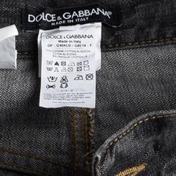 Pre Owned بنطلون جينز دولتشي أند غابانا ممزق نمط باهت رمادي ذهبي 14 M