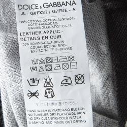 Pre Owned Dolce and Gabbana Black Floral Print Cotton Pique Polo T-Shirt XXL