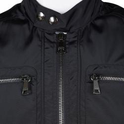 Pre Owned Dolce and Gabbana Black Zip Front Bomber Jacket M