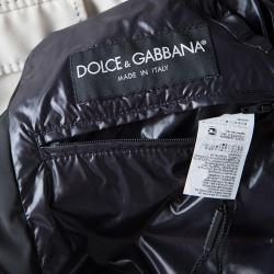 Pre Owned Dolce and Gabbana Black Zip Front Bomber Jacket M