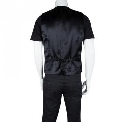 Pre Owned Dolce and Gabbana Black Tailored Three Button Waistcoat XL