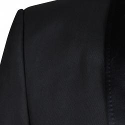 Pre Owned Dolce and Gabbana Black Wool Blend Satin Trim Tuxedo Suit M
