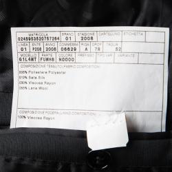 Pre Owned Dolce and Gabbana Black Wool Blend Satin Trim Tuxedo Suit M