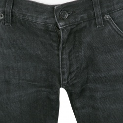 Pre Owned Dolce and Gabbana 14 Gold Black Faded Effect Denim Straight Fit Jeans S