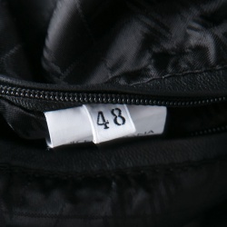 Pre Owned Dolce and Gabbana Black Lamb Leather Hooded Zip Front Bomber Jacket M