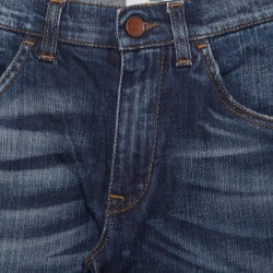 مملوكة مسبقًا Dolce and Gabbana Gold 14 Indigo Dark Wash Faded Effect Denim Jeans XS