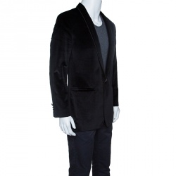 Pre Owned Dolce & Gabbana Martini Black Velvet Tailored Blazer XXL