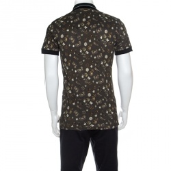 Pre Owned تي شيرت بولو دولتشي أند غابانا أخضر مطبوع زهر XL