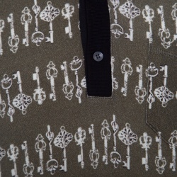 Pre Owned تي شيرت بولو دولتشي أند غابانا ميديفال كي أخضر مطبوع تريكو خلية النعل XL