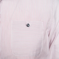 مملوكة مسبقًا قميص دولتشي أند غابانا غولد قطن مقلم أحمر وأبيض بأكمام طويلة M