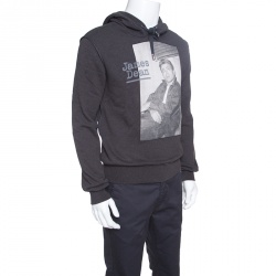 مملوكة مسبقًا Dolce and Gabbana Grey Cotton Terry James Dean Print Hoodie S