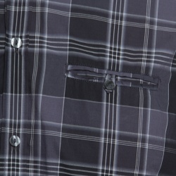 Pre Owned Dolce & Gabbana Gold Grey Checked Cotton Long Sleeve Button Front Shirt L