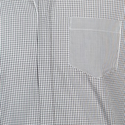  مملوكة مسبقًا قميص دولتشي أند غابانا أكمام طويلة قطن كاروهات غنغهام رمادي ذهبي L