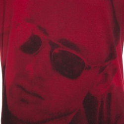 مملوكة مسبقًا تي شيرت دولتشي أند غابانا جيمس دين قطن أحمر وأسود مطبوع M