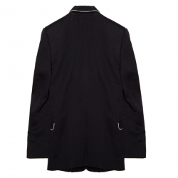 Pre Owned Dolce And Gabbana Gold Black Cotton Contrast Piping Detail Shawl Collar Blazer S