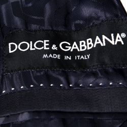 Pre Owned Dolce And Gabbana Gold Black Cotton Contrast Piping Detail Shawl Collar Blazer S