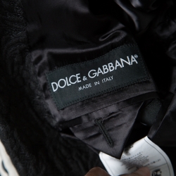 Dolce and Gabbana Black Floral Jacquard Sicilia Suit 2XL