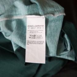 Pre Owned Dolce and Gabbana Green Medal Printed Cotton Short Sleeve T-Shirt M