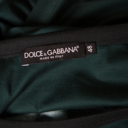 Pre Owned Dolce and Gabbana Green Medal Printed Cotton Short Sleeve T-Shirt M