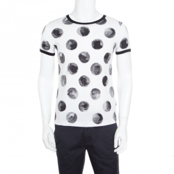 Pre Owned تي شيرت دولتشي أند غابانا قطن مونوكرومي طباعة دوائر S