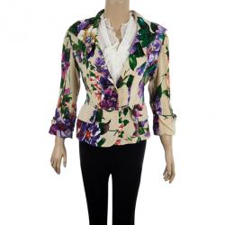 Pre Owned Dolce and Gabbana Floral Silk Jacket M