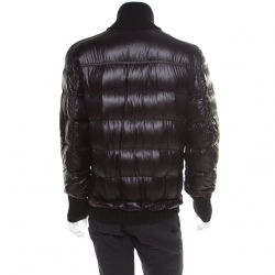 Pre Owned Dolce and Gabbana Black Quilted Bomber Jacket M