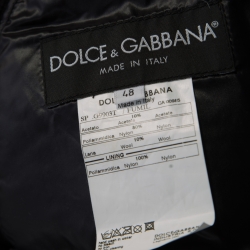 Pre Owned Dolce and Gabbana Black Quilted Bomber Jacket M