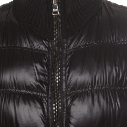 Pre Owned Dolce and Gabbana Black Quilted Bomber Jacket M