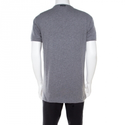 Pre Owned Dolce and Gabbana Grey Melange Mike Tyson Print Crew Neck T-shirt L