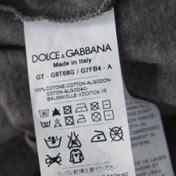 Pre Owned Dolce and Gabbana Grey Melange Mike Tyson Print Crew Neck T-shirt L