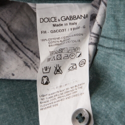 مملوكة مسبقًا Dolce & Gabbana Gold Green Armour Printed Long Sleeve Shirt L