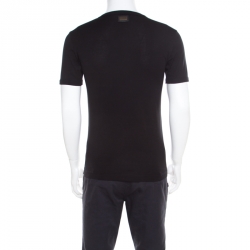 مملوكة مسبقًا Dolce and Gabbana Black Cotton Stretch Knit V Neck T -Shirt XS