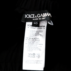 مملوكة مسبقًا Dolce and Gabbana Black Stretch Crepe Elasticized Waist Cady Track Pants M 