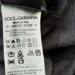 Pre Owned Dolce and Gabbana Grey Godfather Print T-Shirt L