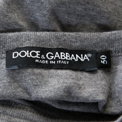 Pre Owned Dolce and Gabbana Grey Godfather Print T-Shirt L