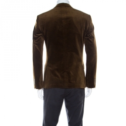 Pre Owned Dolce and Gabbana Brown Velvet Tailored Blazer M
