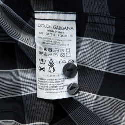 مملوكة مسبقًا Dolce and Gabbana Black and White Checkered Button Front Shirt S 
