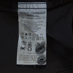 Pre Owned Dolce and Gabbana Black Stretch Cotton Classic Button Front Shirt L