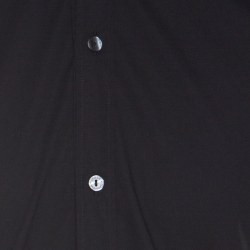 Pre Owned Dolce and Gabbana Black Stretch Cotton Classic Button Front Shirt L