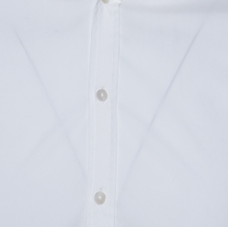 Pre Owned Dolce and Gabbana Off White Cotton Stretch Slim Fit Button Front Shirt M