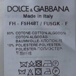 Pre Owned Dolce & Gabbana White Cotton Contrast Lace Panel Detail Long Sleeve Shirt M