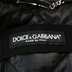 Pre Owned Dolce & Gabbana Brown Leopard Print Quilted Bomber Jacket L