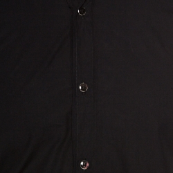 Pre Owned Dolce & Gabbana Gold Black Cotton Button Front Long Sleeve Shirt S