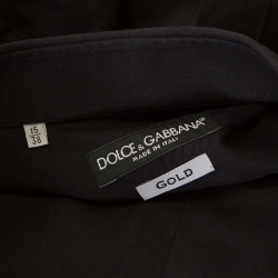 Pre Owned Dolce & Gabbana Gold Black Cotton Button Front Long Sleeve Shirt S
