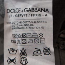 Pre Owned Dolce & Gabbana Grey Chinese Temple Print Cotton T-Shirt M