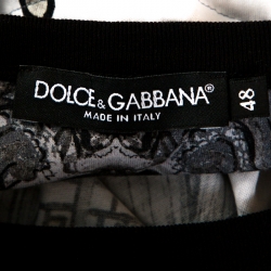 Pre Owned Dolce & Gabbana Grey Chinese Temple Print Cotton T-Shirt M